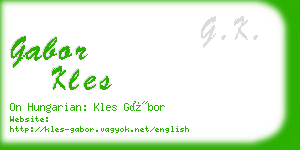 gabor kles business card